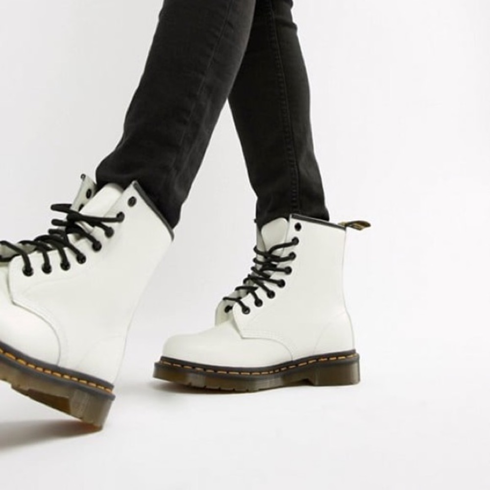 White Doc Marten Wait Boots w/ EUC Bouncing Soles